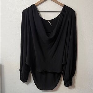 Free People Black Drape Blouse
